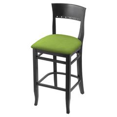 3160 25" Bar Stool with Black Finish and Canter Kiwi Green Seat