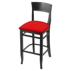 3160 25" Bar Stool with Black Finish and Canter Red Seat