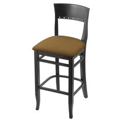 3160 25" Bar Stool with Black Finish and Canter Saddle Seat