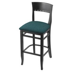3160 25" Bar Stool with Black Finish and Graph Tidal Seat