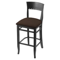 3160 25" Bar Stool with Black Finish and Rein Coffee Seat