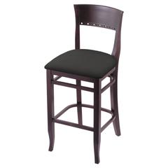 3160 25" Bar Stool with Dark Cherry Finish and Canter Iron Seat