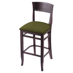 3160 25" Bar Stool with Dark Cherry Finish and Graph Parrot Seat