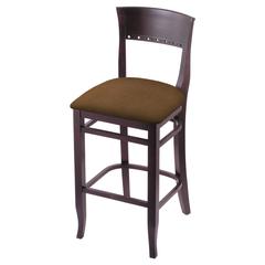 3160 25" Bar Stool with Dark Cherry Finish and Rein Thatch Seat