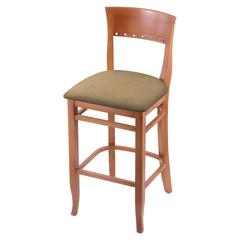 3160 25" Bar Stool with Medium Finish and Canter Sand Seat