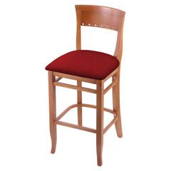 3160 25" Bar Stool with Medium Finish and Graph Ruby Seat
