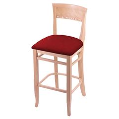 3160 25" Bar Stool with Natural Finish and Graph Ruby Seat