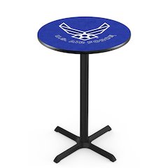L211 United States Air Force 42' Tall - 36' Top Pub Table w/ Black Wrinkle Finish