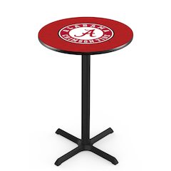 L211 University of Alabama (Script A)  42' Tall - 36' Top Pub Table w/ Black Wrinkle Finish