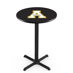 L211 Appalachian State University 42" Tall - 36" Top Pub Table with Black Wrinkle Finish