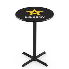 L211 United States Army 42" Tall - 36" Top Pub Table with Black Wrinkle Finish