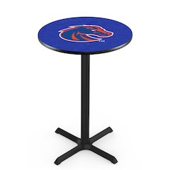 L211 Boise State University 42" Tall - 36" Top Pub Table with Black Wrinkle Finish