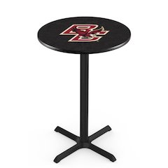 L211 Boston College 42' Tall - 36' Top Pub Table w/ Black Wrinkle Finish