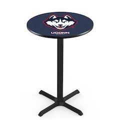 L211 University of Connecticut 42' Tall - 36' Top Pub Table w/ Black Wrinkle Finish