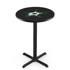 L211 Dallas Stars 42" Tall - 36" Top Pub Table with Black Wrinkle Finish (6332)