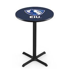L211 Eastern Illinois University 42' Tall - 36' Top Pub Table w/ Black Wrinkle Finish