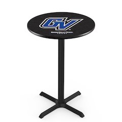 L211 Grand Valley State University 42" Tall - 36" Top Pub Table with Black Wrinkle Finish