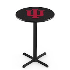 L211 Indiana University 42" Tall - 36" Top Pub Table with Black Wrinkle Finish