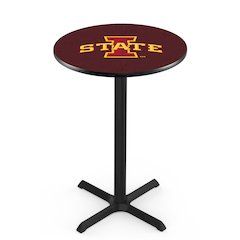 L211 Iowa State University 42' Tall - 36' Top Pub Table w/ Black Wrinkle Finish