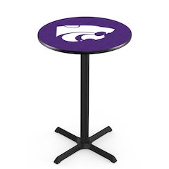 L211 Kansas State University 42' Tall - 36' Top Pub Table w/ Black Wrinkle Finish