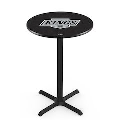 L211 Los Angeles Kings 42" Tall - 36" Top Pub Table with Black Wrinkle Finish (6677)