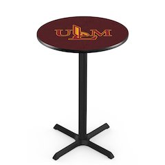L211 University of Louisiana at Monroe 42' Tall - 36' Top Pub Table w/ Black Wrinkle Finish