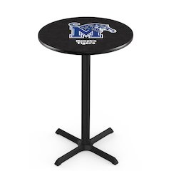L211 University of Memphis 42' Tall - 36' Top Pub Table w/ Black Wrinkle Finish