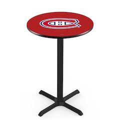 L211 Montreal Canadiens 42' Tall - 36' Top Pub Table w/ Black Wrinkle Finish (6844)