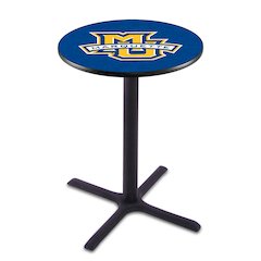 L211 Marquette University 42" Tall - 36" Top Pub Table with Black Wrinkle Finish