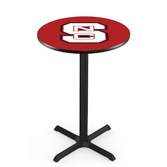 L211 North Carolina State University 42' Tall - 36' Top Pub Table w/ Black Wrinkle Finish