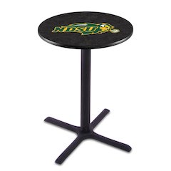 L211 North Dakota State University 42" Tall - 36" Top Pub Table with Black Wrinkle Finish