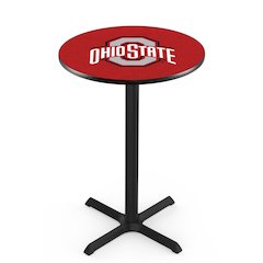 L211 Ohio State University 42' Tall - 36' Top Pub Table w/ Black Wrinkle Finish