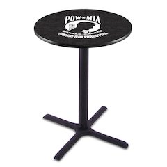 L211 POW/MIA 42" Tall - 36" Top Pub Table with Black Wrinkle Finish