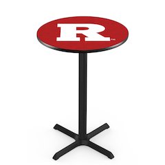 L211 Rutgers 42" Tall - 36" Top Pub Table with Black Wrinkle Finish