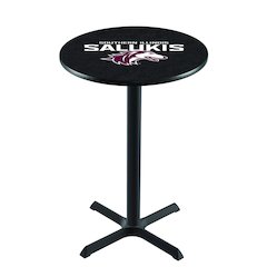 L211 Southern Illinois University 42' Tall - 36' Top Pub Table w/ Black Wrinkle Finish