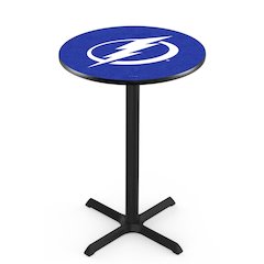 L211 Tampa Bay Lightning 42" Tall - 36" Top Pub Table with Black Wrinkle Finish (7353)