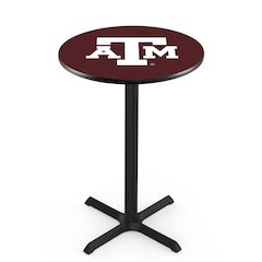 L211 Texas A&M 42" Tall - 36" Top Pub Table with Black Wrinkle Finish