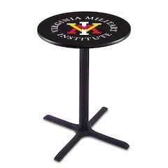 L211 Virginia Military Institute 42" Tall - 36" Top Pub Table with Black Wrinkle Finish