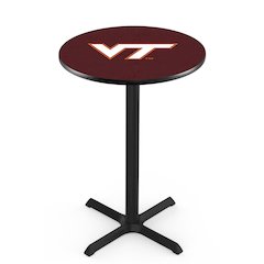 L211 Virginia Tech University 42" Tall - 36" Top Pub Table with Black Wrinkle Finish