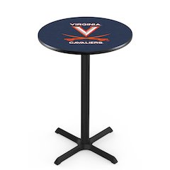 L211 University of Virginia 42' Tall - 36' Top Pub Table w/ Black Wrinkle Finish