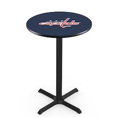 L211 Washington Capitals 42" Tall - 36" Top Pub Table with Black Wrinkle Finish (7704)