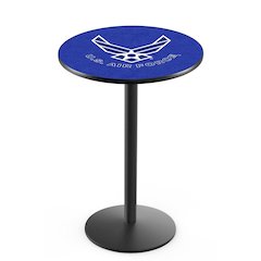 L214 United States Air Force 42' Tall - 36' Top Pub Table w/ Black Wrinkle Finish