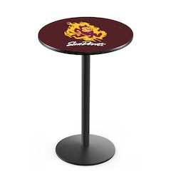 L214 Arizona State University (Sparky) 42" Tall - 36" Top Pub Table with Black Wrinkle Finish