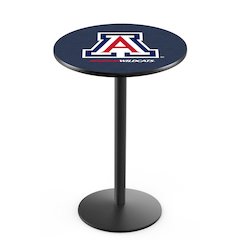 L214 University of Arizona 42' Tall - 36' Top Pub Table w/ Black Wrinkle Finish