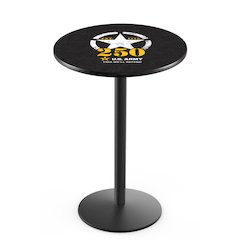 42" Tall - 36" Top Pub Table with Black Wrinkle Finish