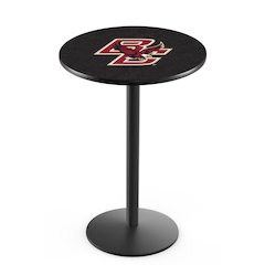 L214 Boston College 42' Tall - 36' Top Pub Table w/ Black Wrinkle Finish
