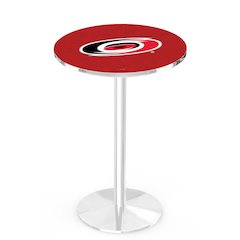 L214 Carolina Hurricanes 42" Tall - 36" Top Pub Table with Chrome Finish (2133)