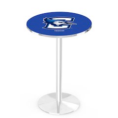 L214 Creighton University 42' Tall - 36' Top Pub Table w/ Chrome Finish