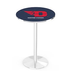 L214 University of Dayton 42' Tall - 36' Top Pub Table w/ Chrome Finish