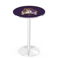 L214 East Carolina University 42" Tall - 36" Top Pub Table with Chrome Finish